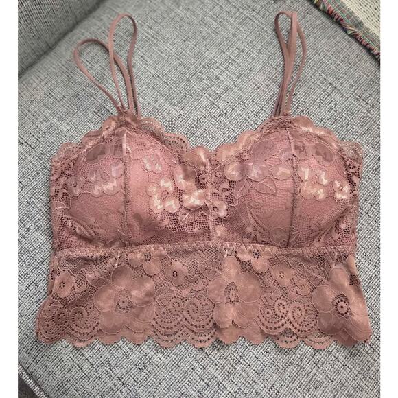 Rose Gold Lace Floral Bralette – Medium, Chic & Versatile - Picture 1 of 5